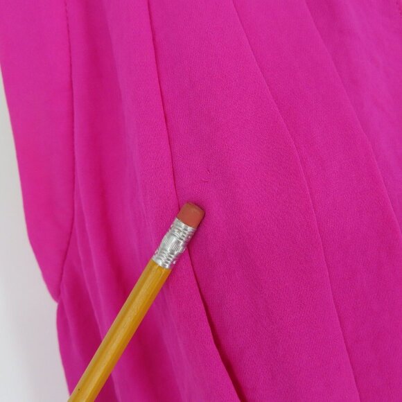 Rebecca Taylor Womens 8 Solid Pink Pleated Keyhole Front Sleeveless Sheath Dress - Picture 3 of 14